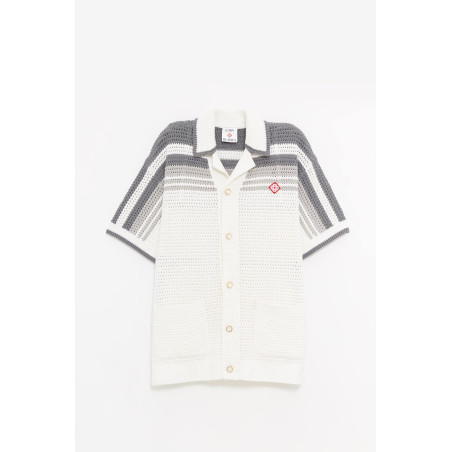 CASABLANCA WHITE GREY CROCHET SHIRT